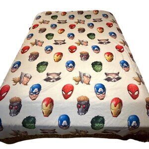 Jay Franco Marvel Avengers Characters Kids White Twin Flat Sheet Size 66x96 in.